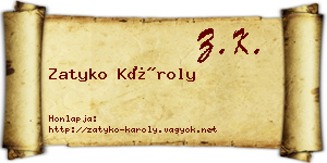 Zatyko Károly névjegykártya