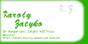 karoly zatyko business card